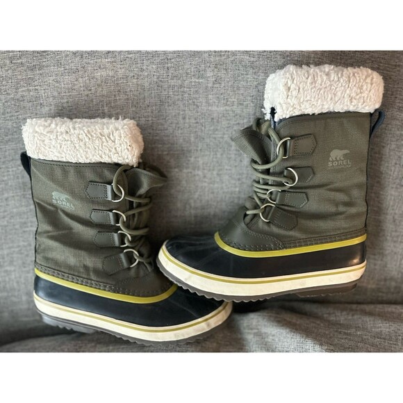 Sorel Winter Boots Womens Size 8 Green Black Faux Fur NL1495-214 Waterpr… - Picture 7 of 9